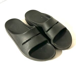 Oofos Unisex Recovery Slides Flip Flop Sandal Black Mens Size 10 / Womens 12